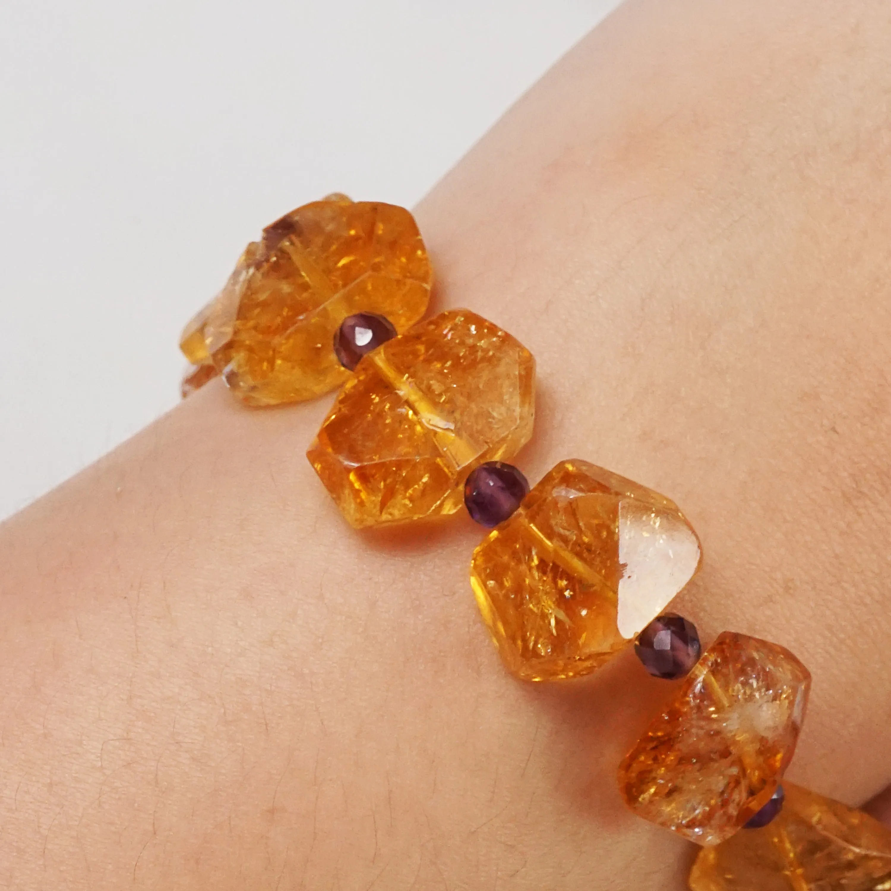 Geometric Citrine w/ Amethyst
