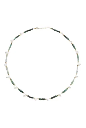 Gold, Emerald and Pearl Necklace
