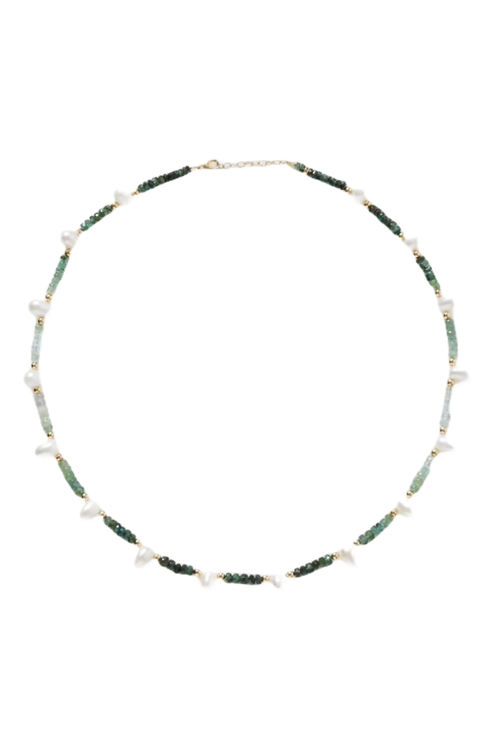 Gold, Emerald and Pearl Necklace