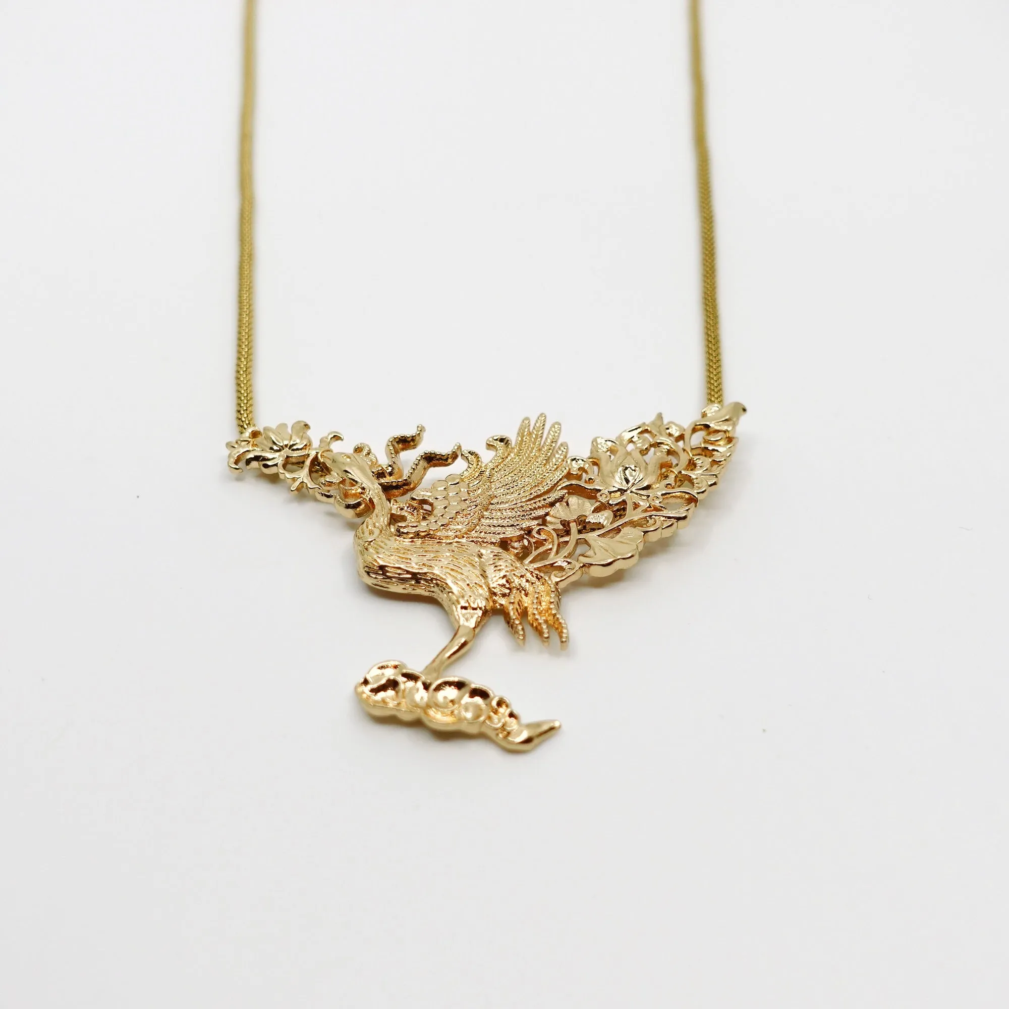 Gold Phoenix Pendant Necklace