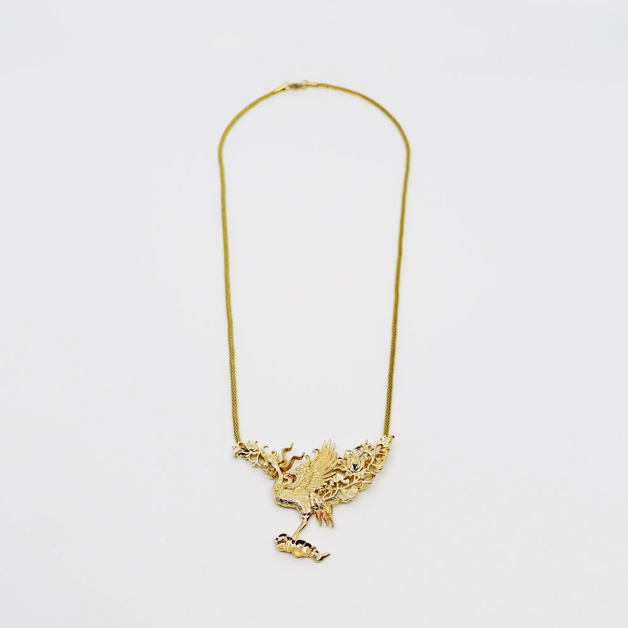 Gold Phoenix Pendant Necklace