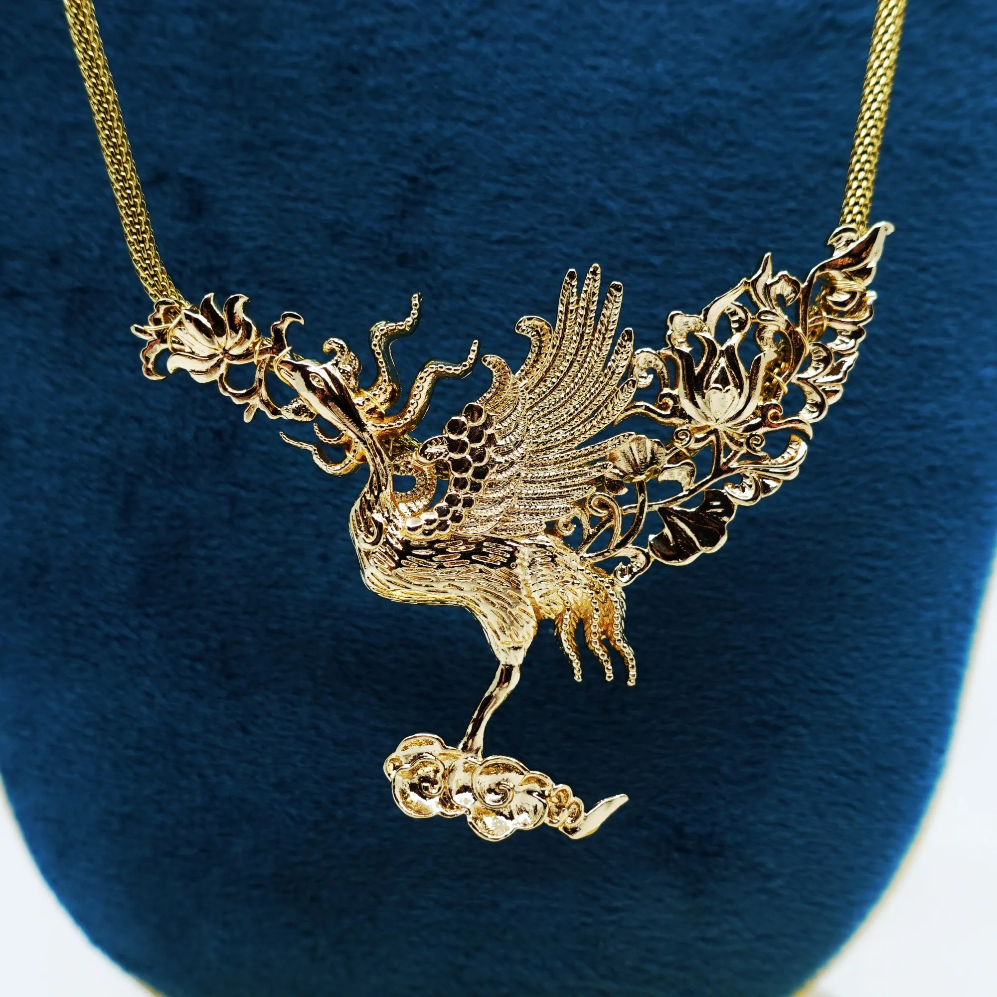 Gold Phoenix Pendant Necklace