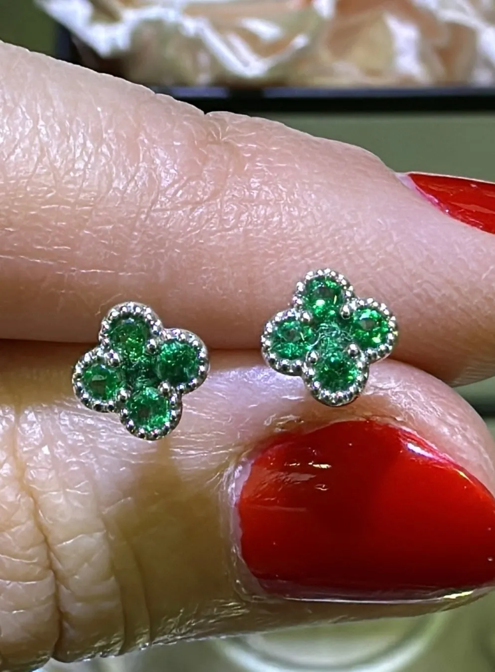 Green 0.27ct tw Emerald Stud Earrings