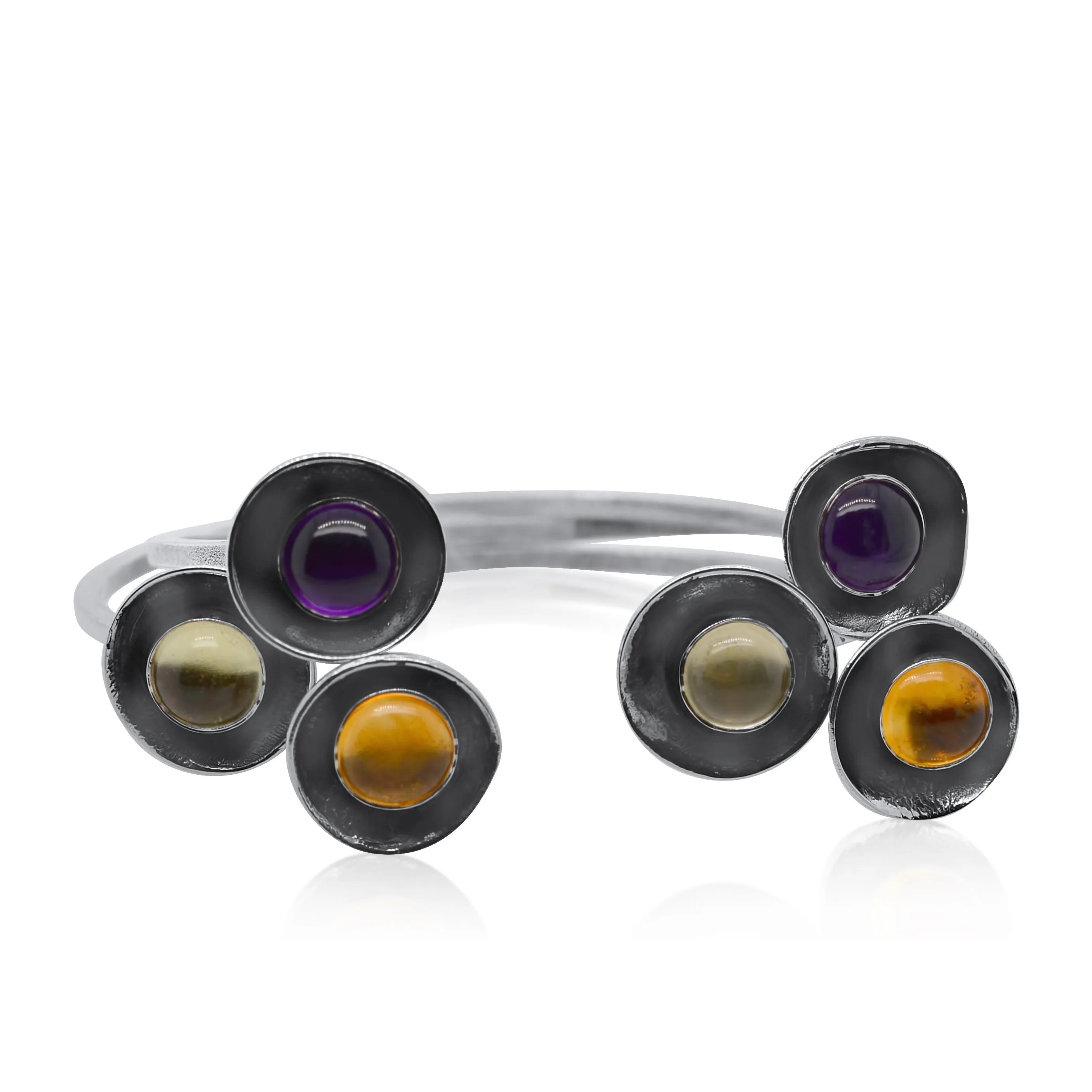 Hammered Gem Bangle