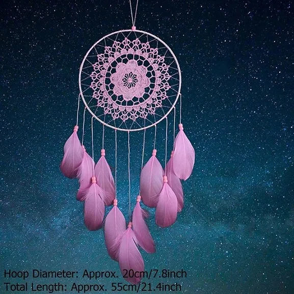 Handmade Dream Catchers Hanging White Lace Flower