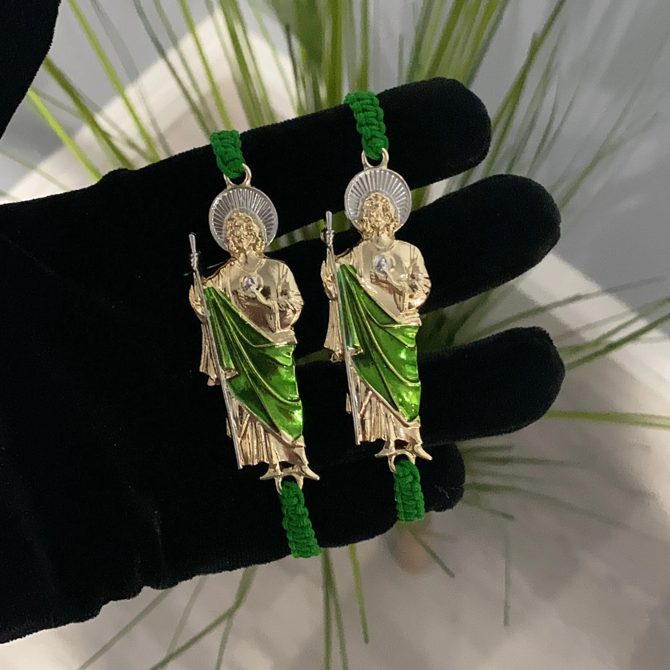 Handmade Green San Judas bracelet 01
