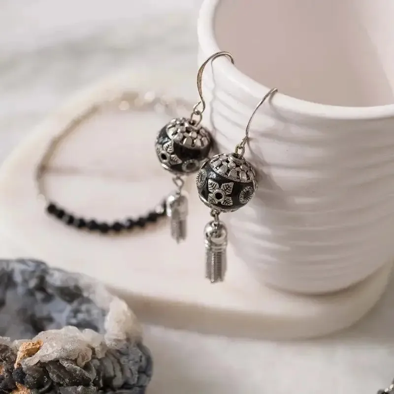 Kashmiri Boho Bead Earrings
