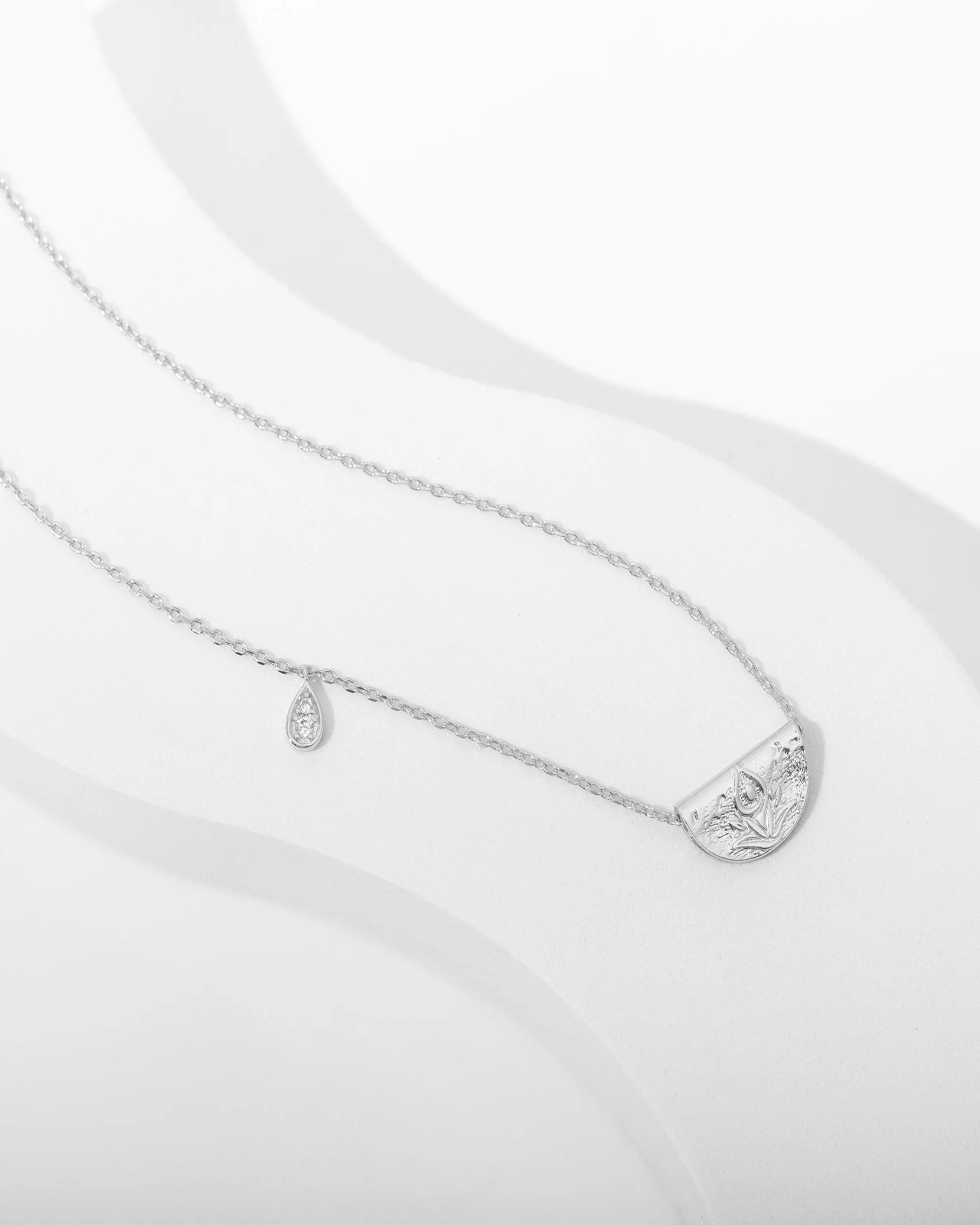 Lotus Engraved Pendant Necklace