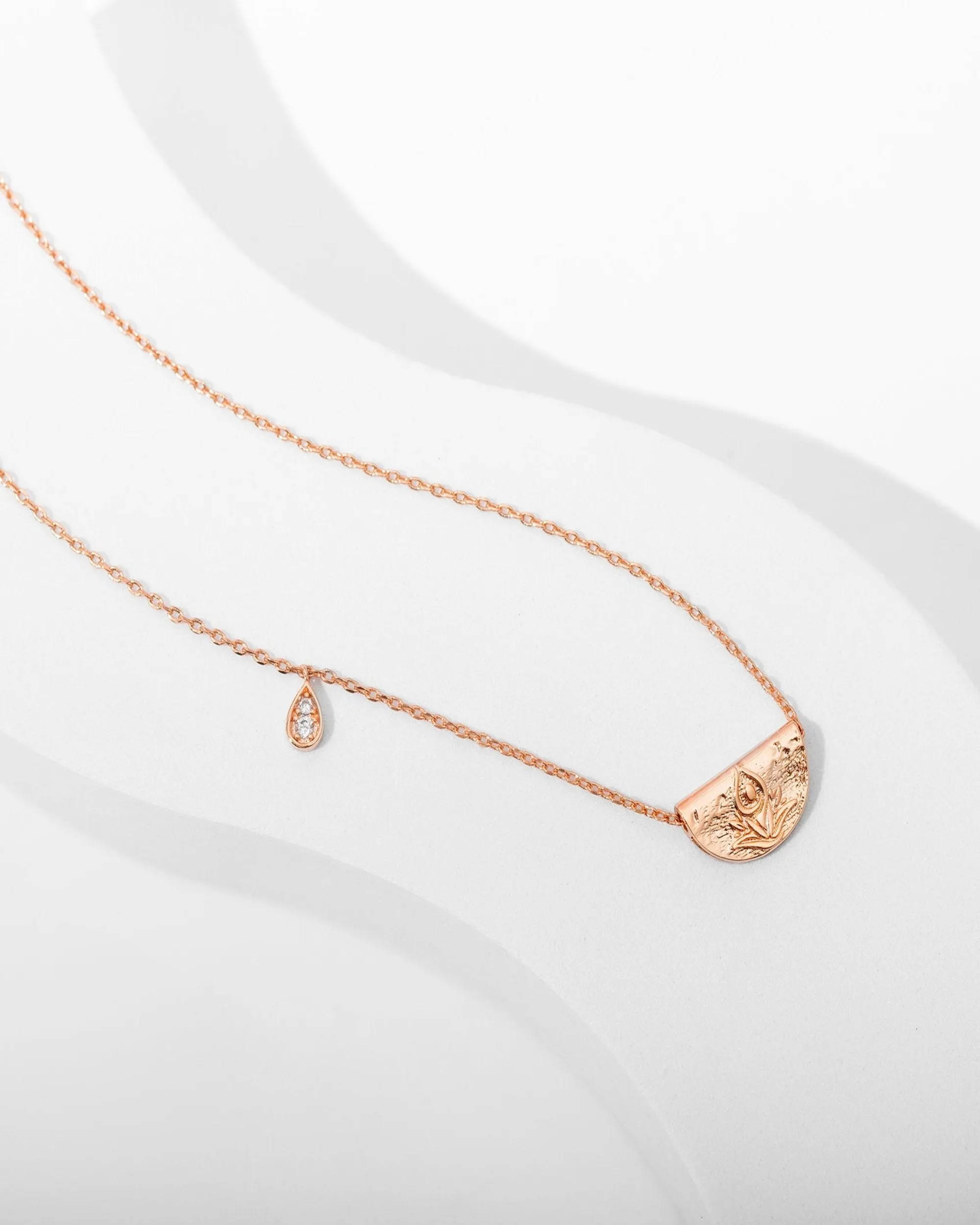 Lotus Engraved Pendant Necklace