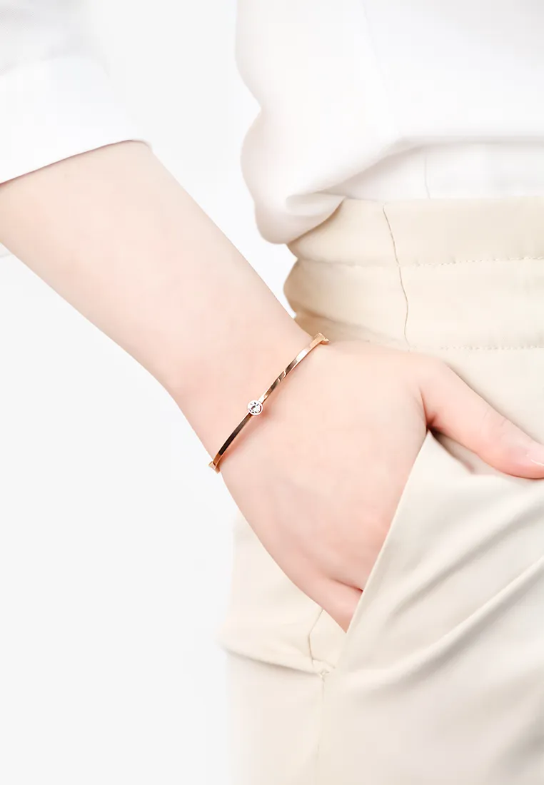 Lux Classic Zirconia Solitaire Bangle