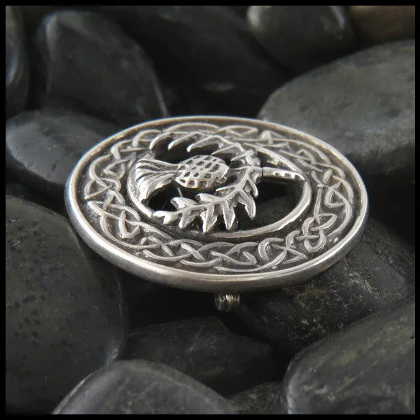 Mary's Thistle Brooch in Silver