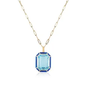 Melange Emerald Cut Statement Pendant Necklace