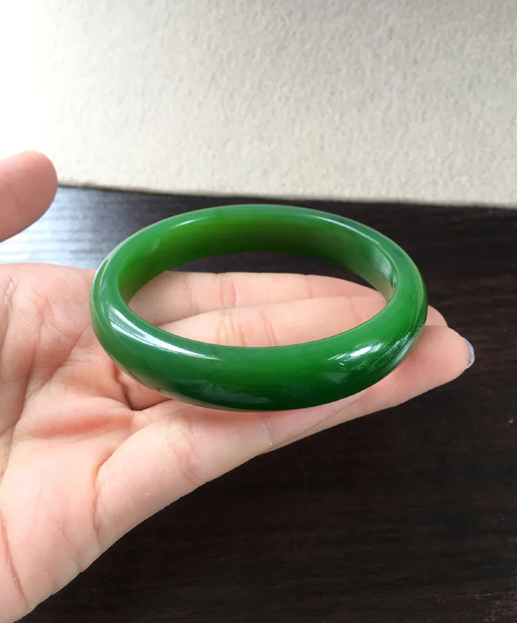 Natural Jade Bangle Nephrite Bangle Internal Diameter 56.1mm NBE050