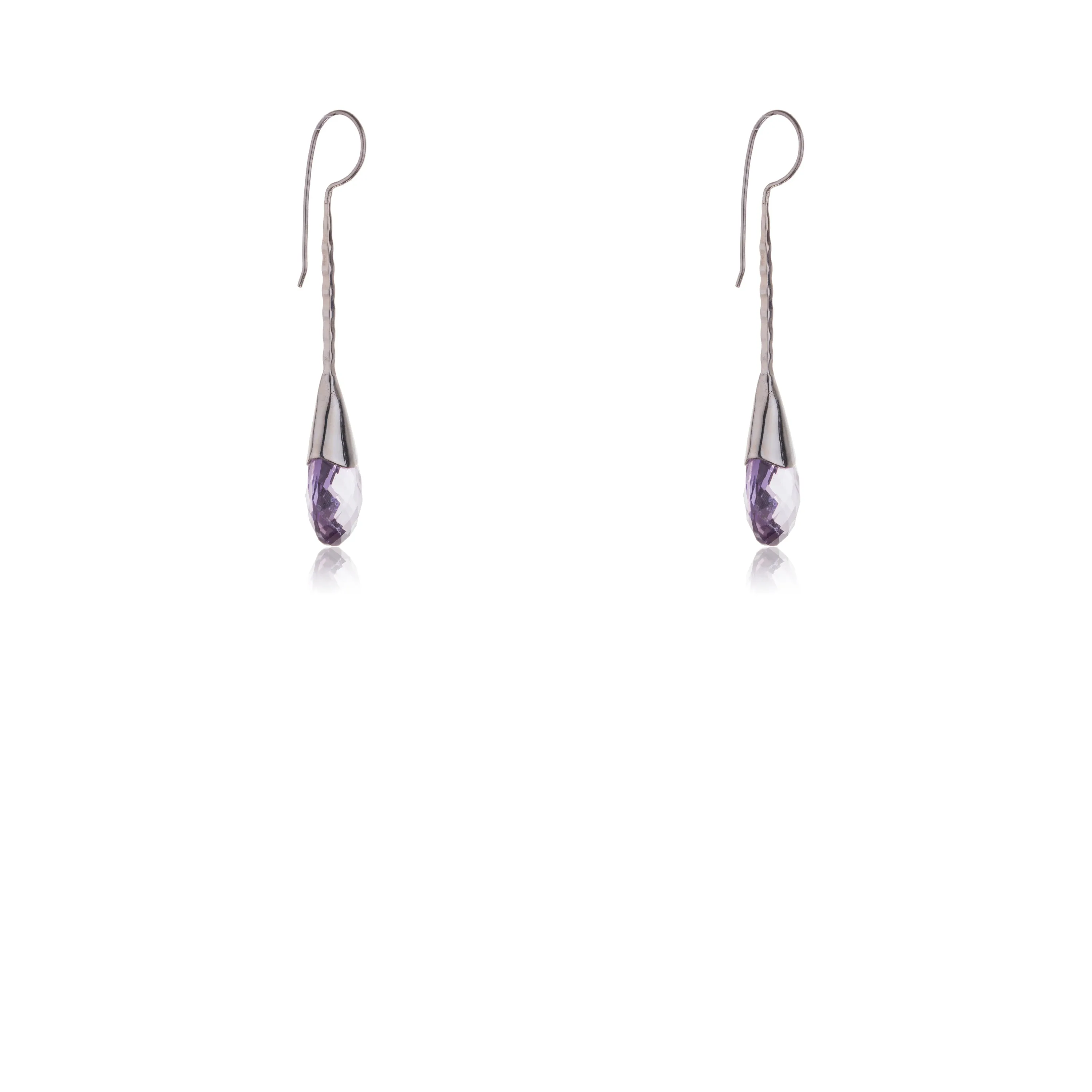 Nuriya, Amethyst Drop, Sterling Silver