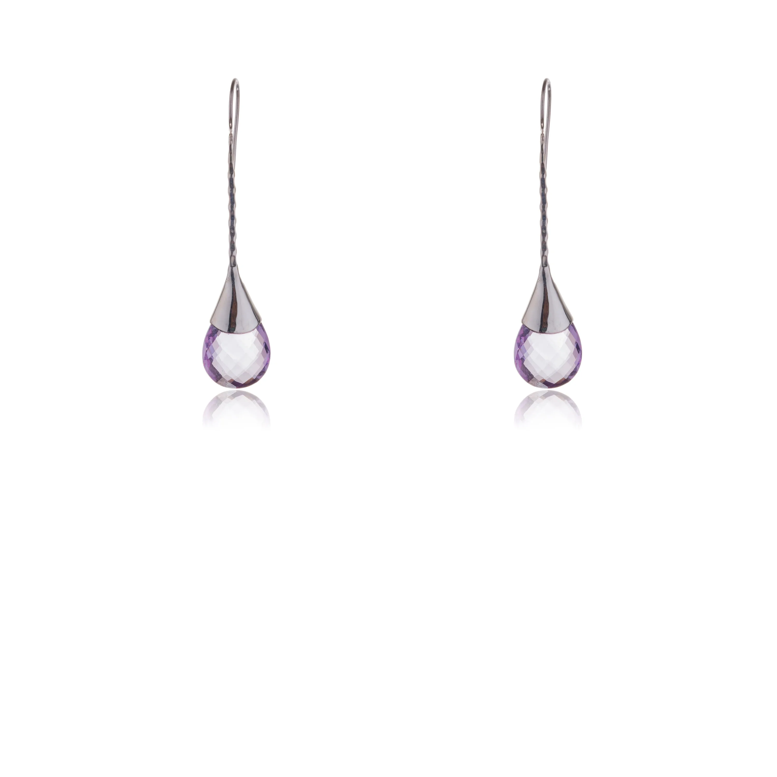 Nuriya, Amethyst Drop, Sterling Silver