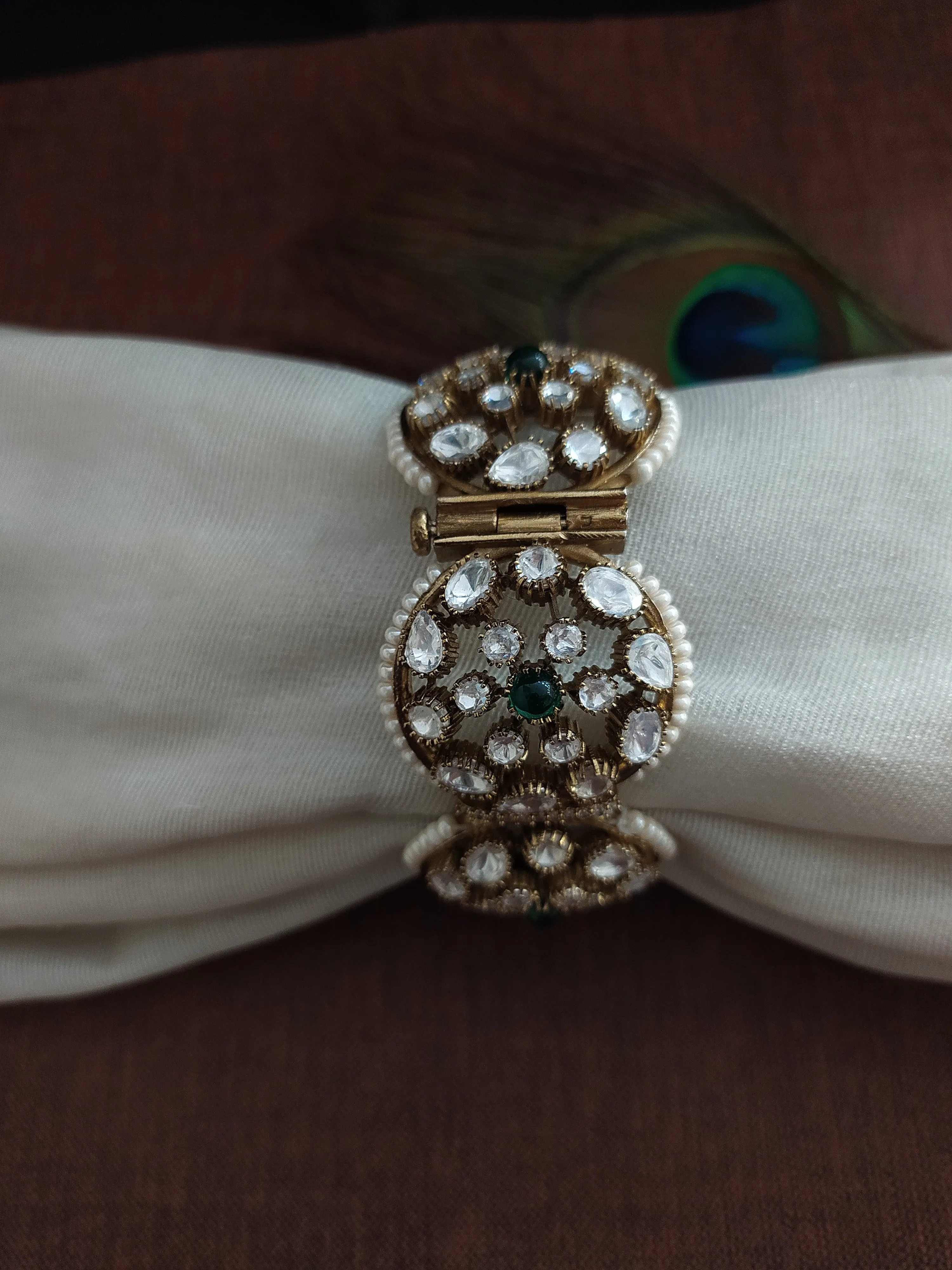 Openable Moissanite Stones Victorian Bangles