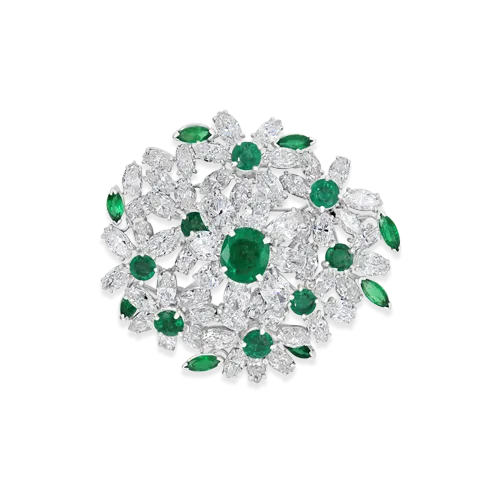 Oscar Heyman Emerald & Diamond Estate Brooch