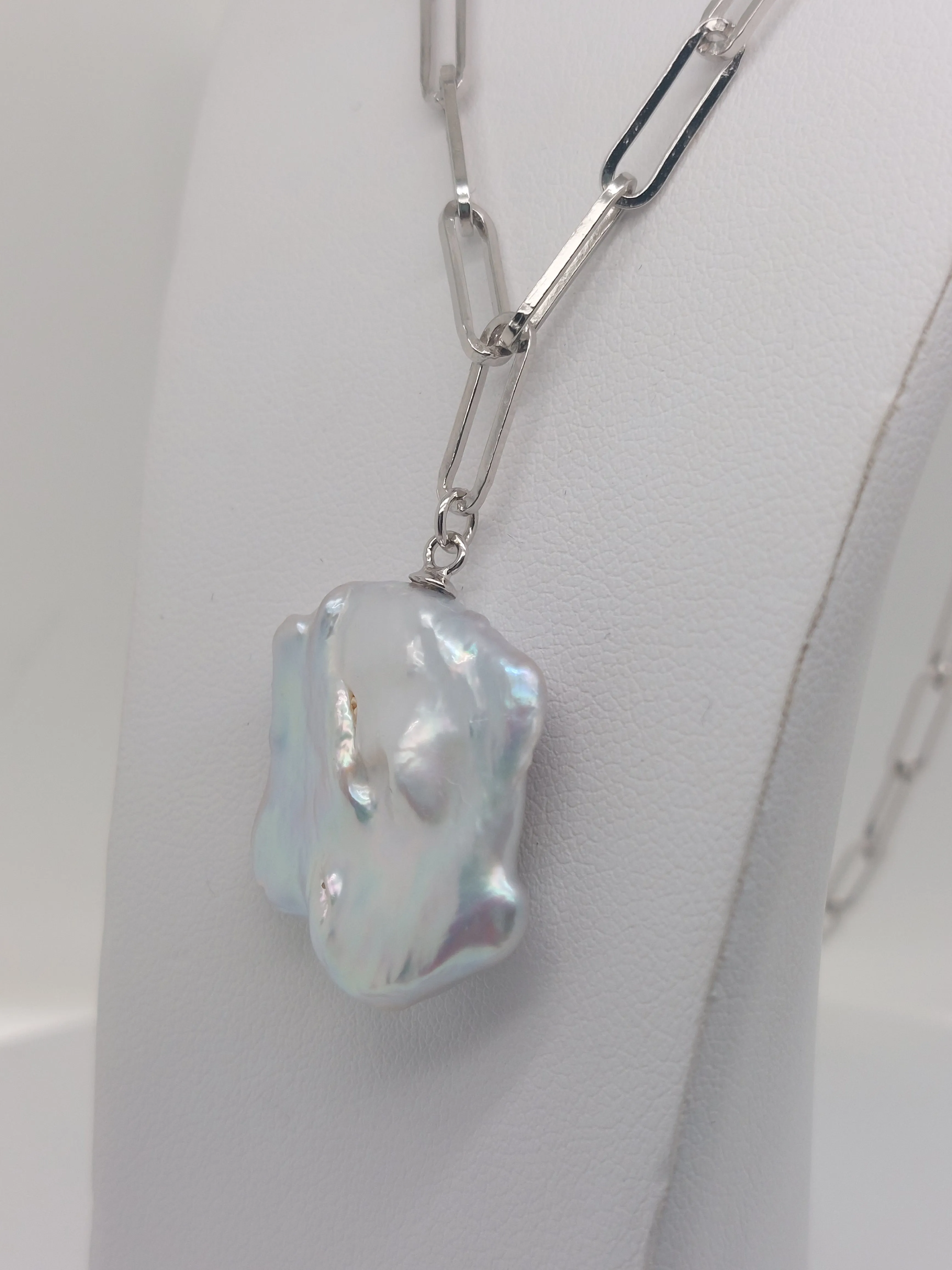 Paperclip Pearl Necklace