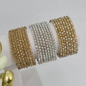 Pareena - 8 Pcs  CZ Bangle Set