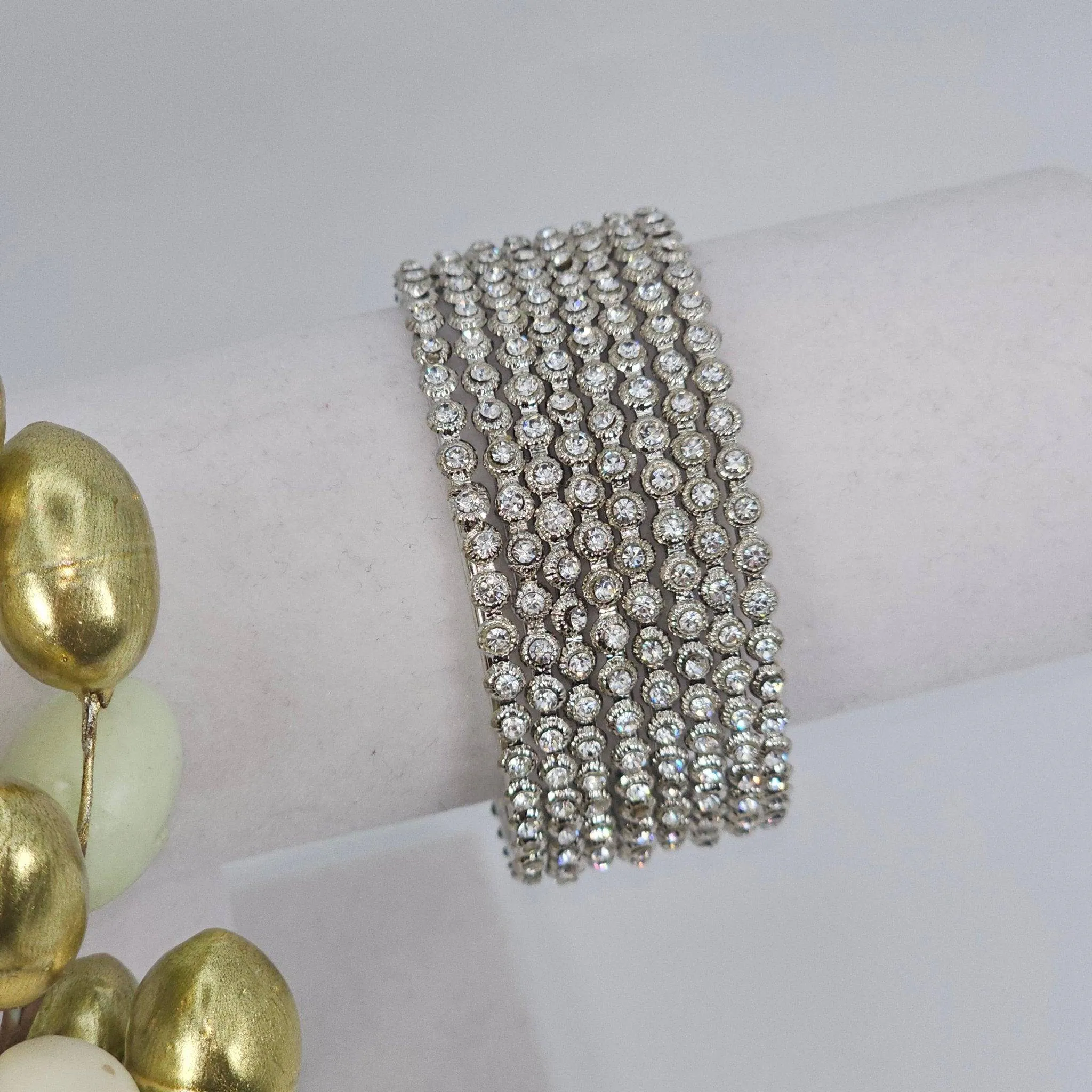 Pareena - 8 Pcs  CZ Bangle Set