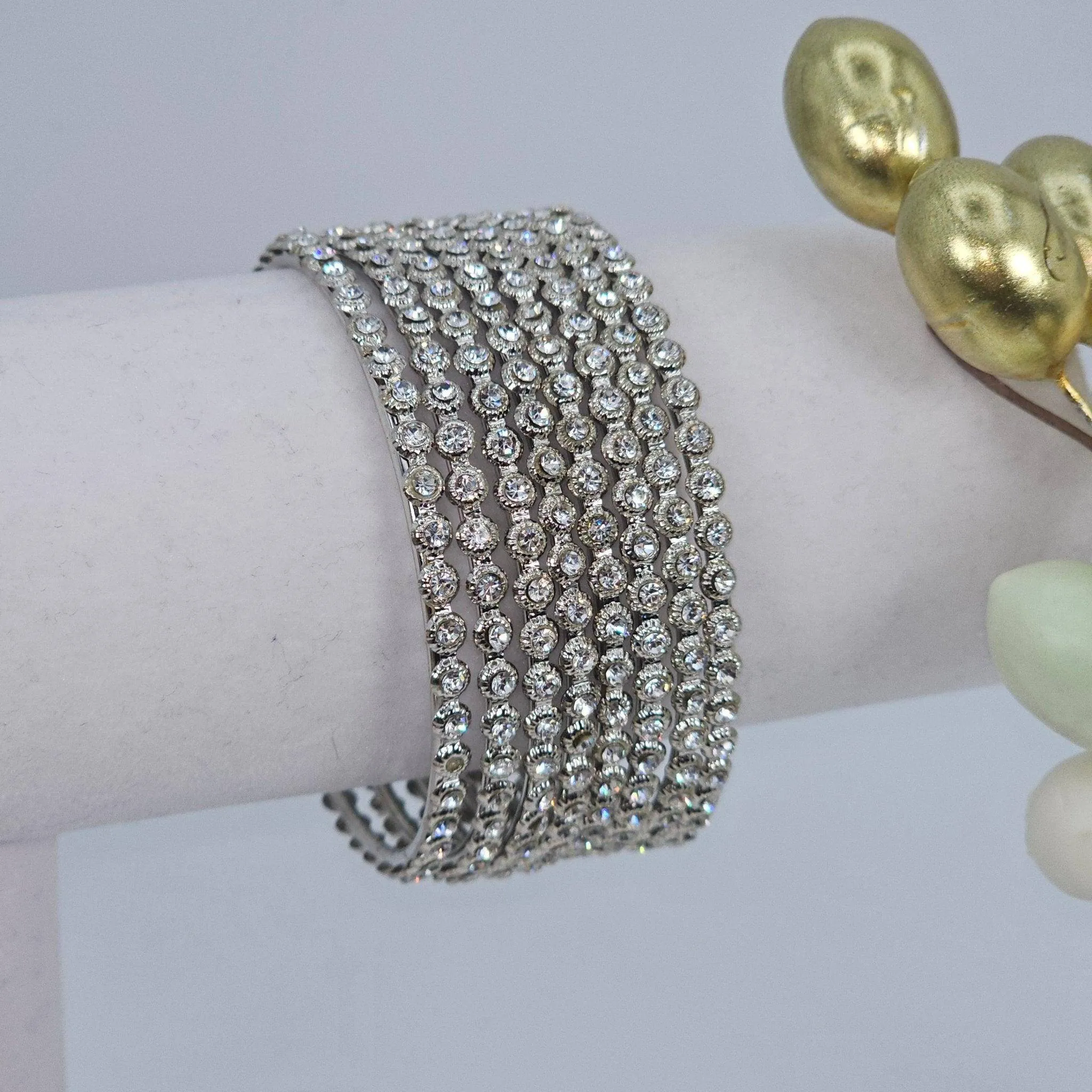 Pareena - 8 Pcs  CZ Bangle Set
