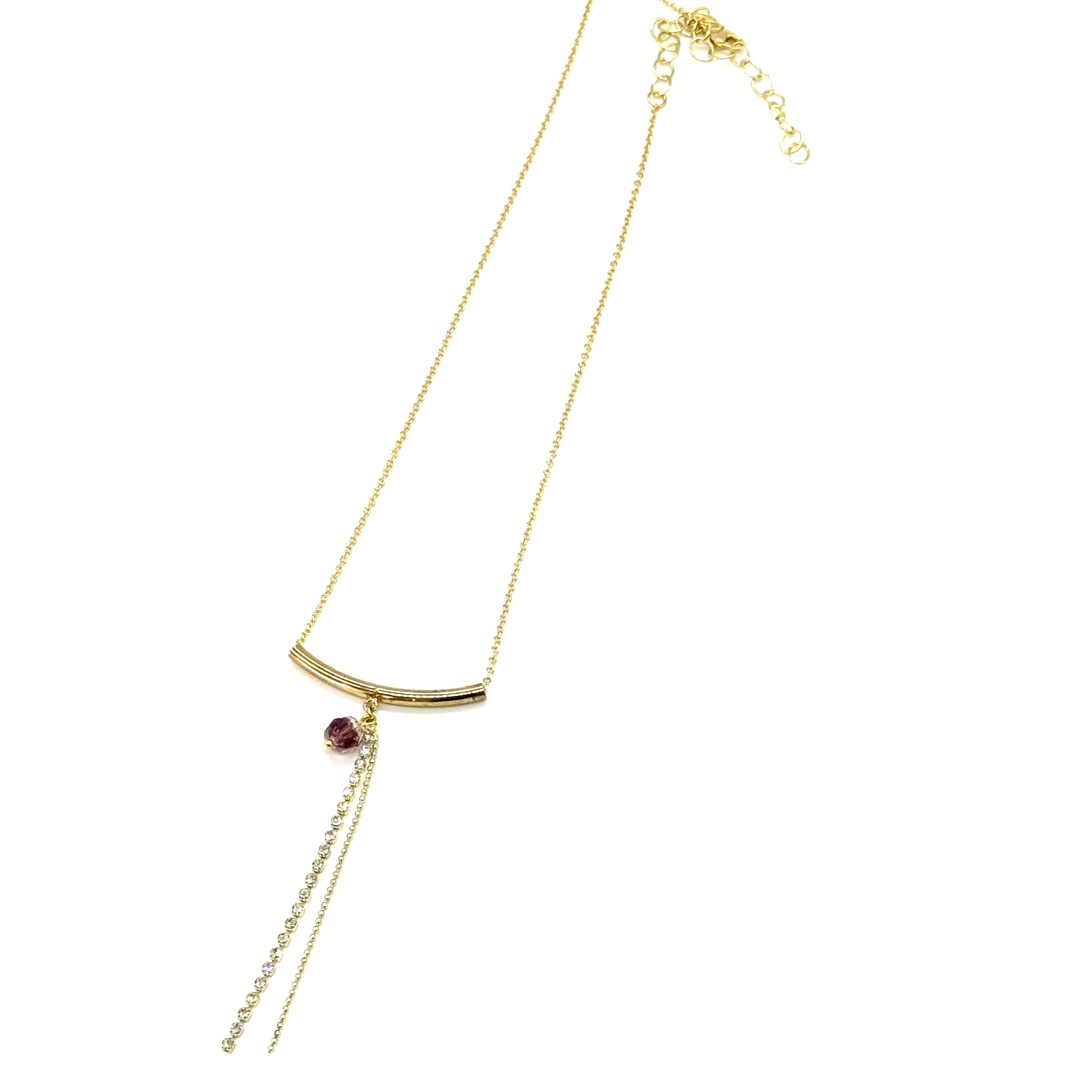 Pave' & Givre' Tassel Necklace