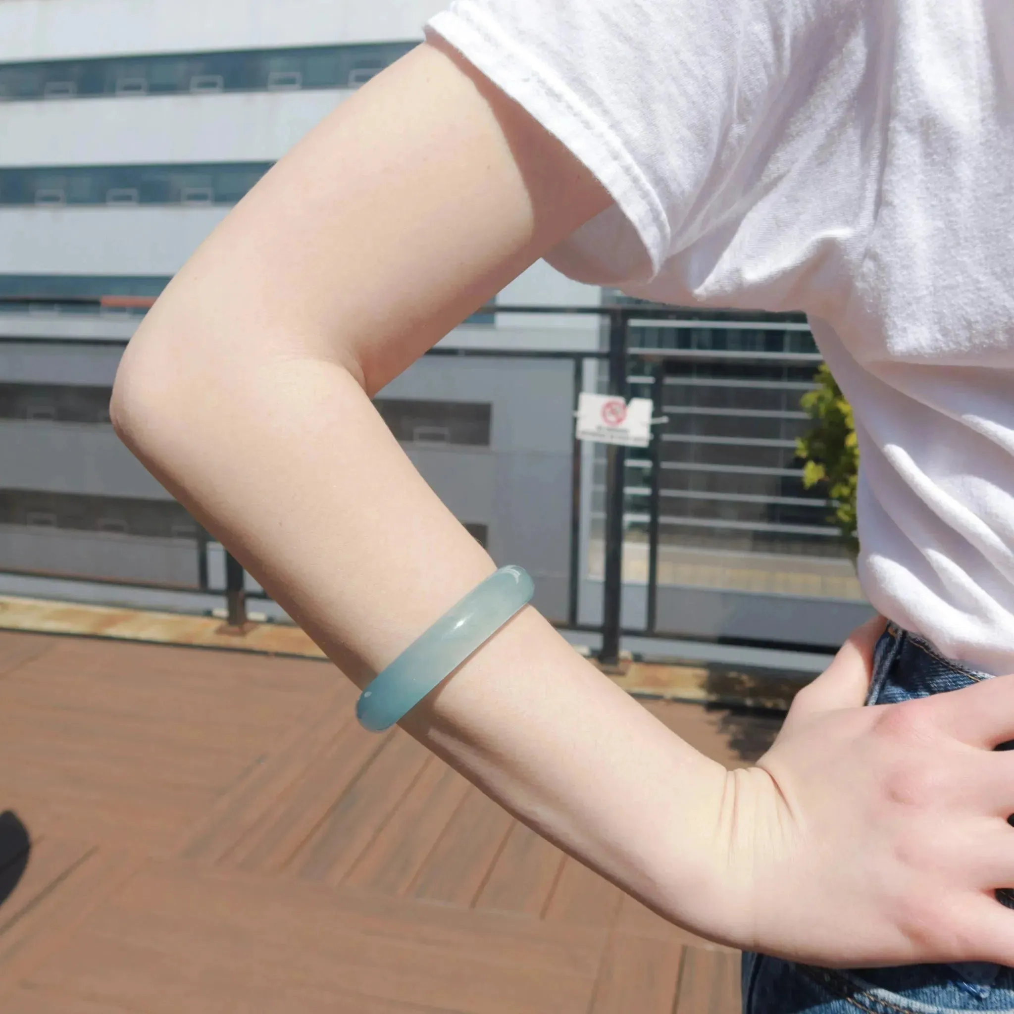 Pool, Blue Jade Stone Bangle