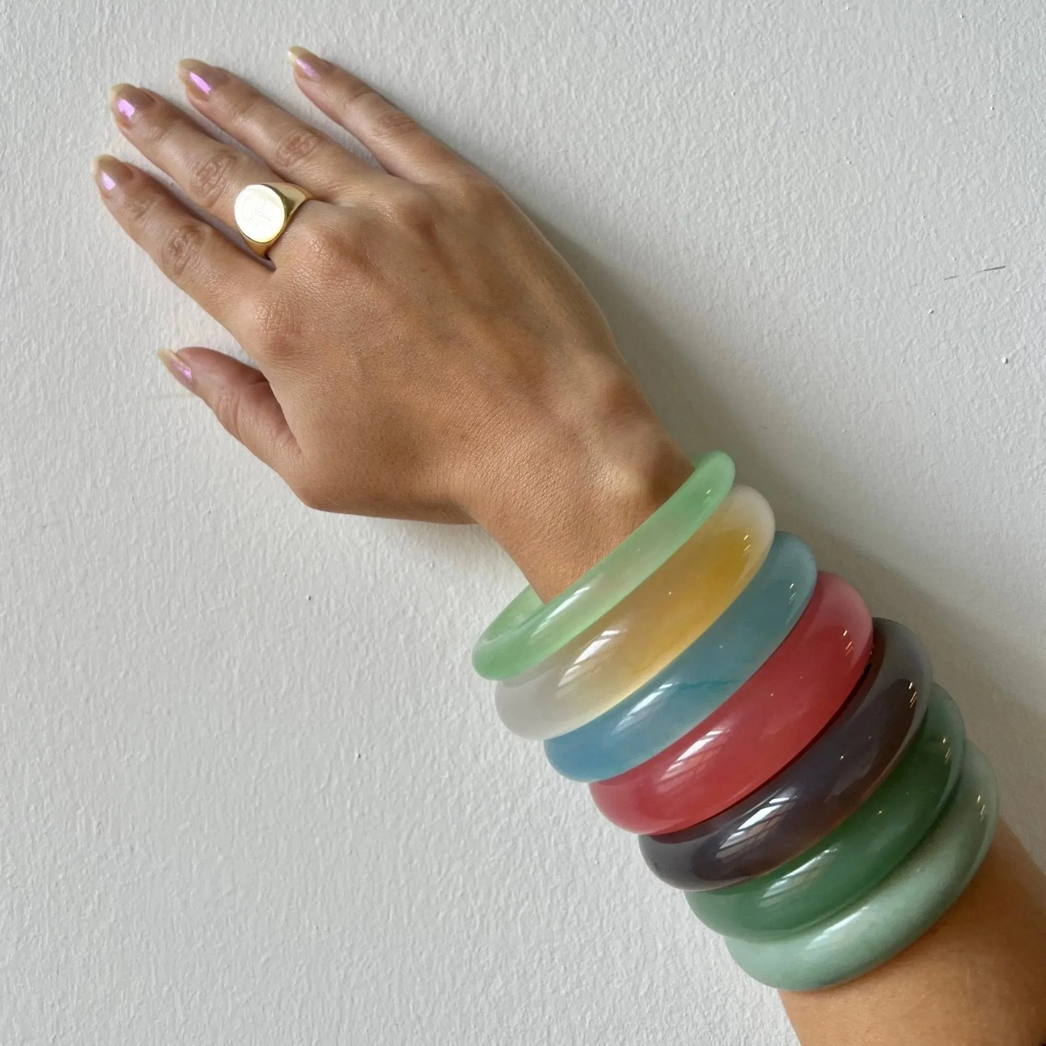 Pool, Blue Jade Stone Bangle