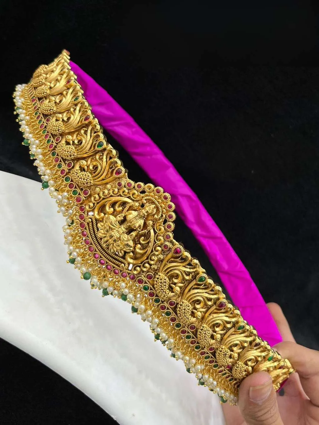 Premium Gold Emerald Temple Bridal Hipbelt