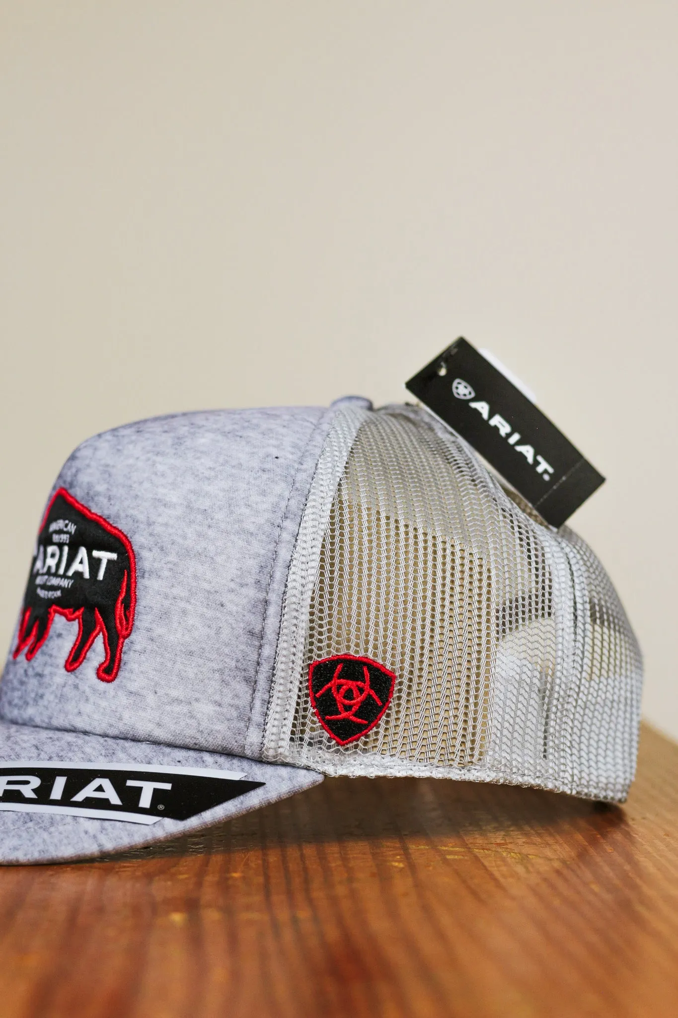 Red Outline Black Bison Hat