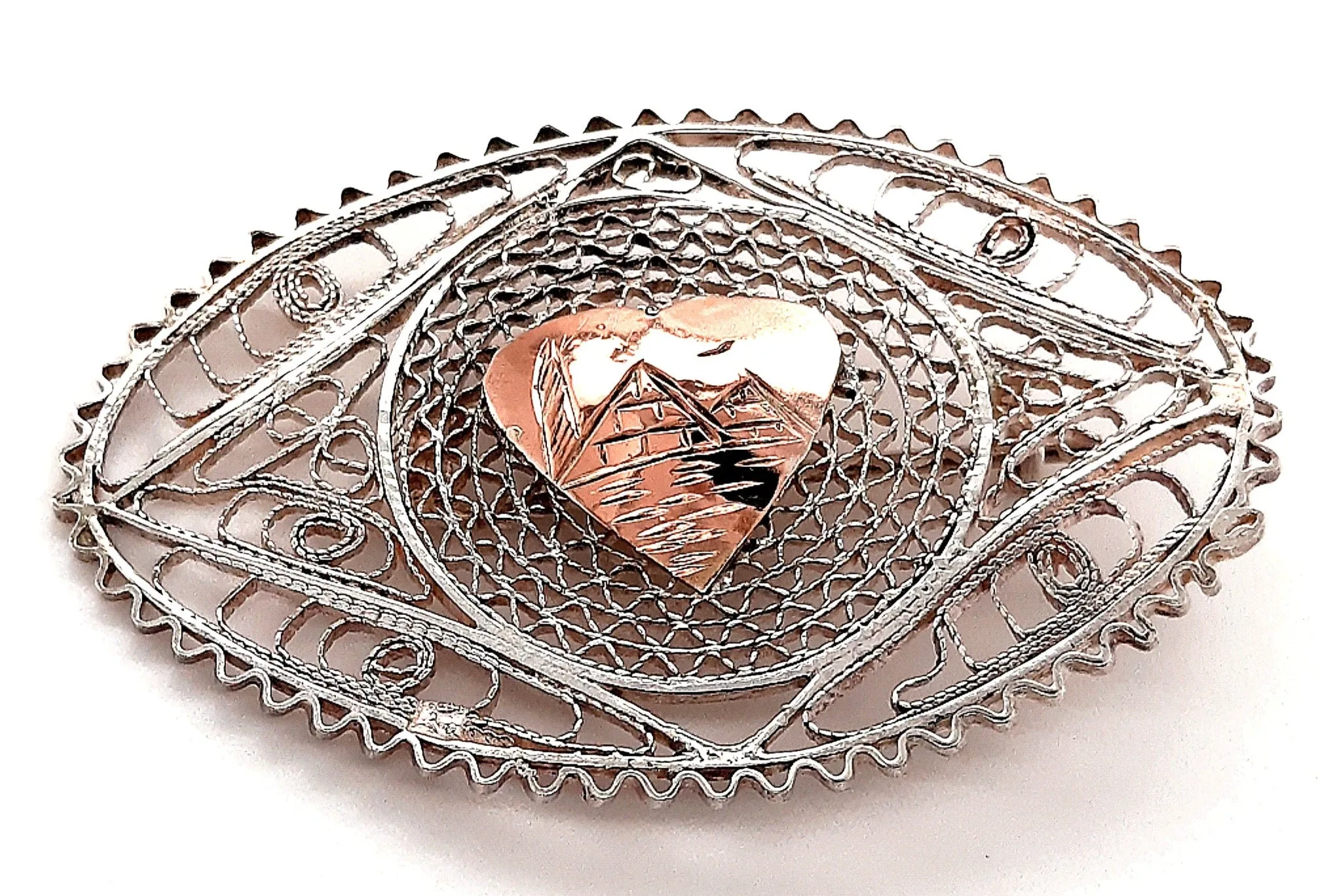 Silver & Gold Brooch Indian Jewellery