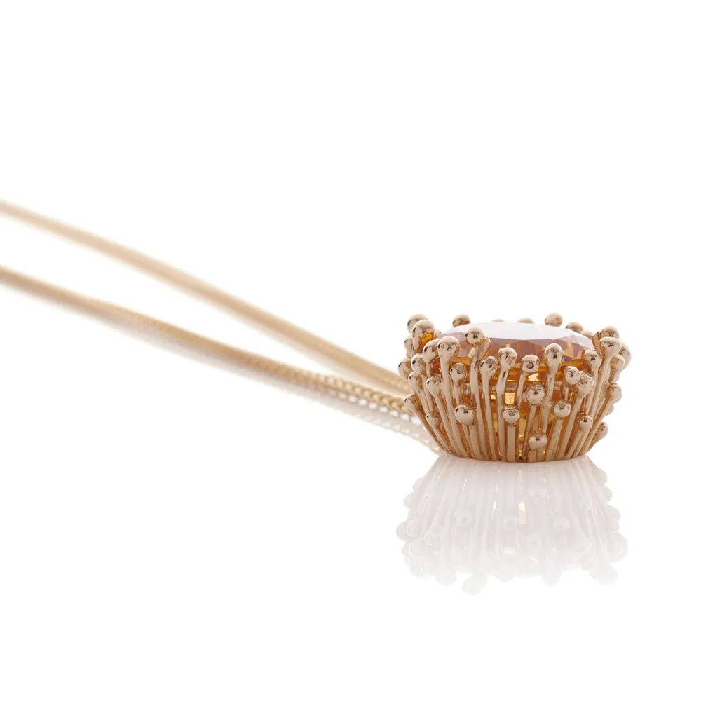 Statement Citrine Gold Pendant