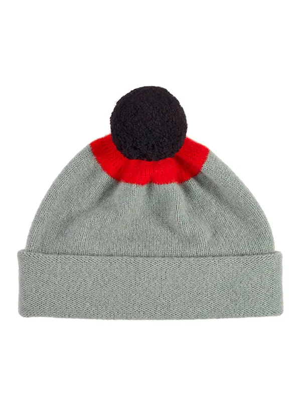 Top Spot Pompom Hat Scarlet & Turmeric