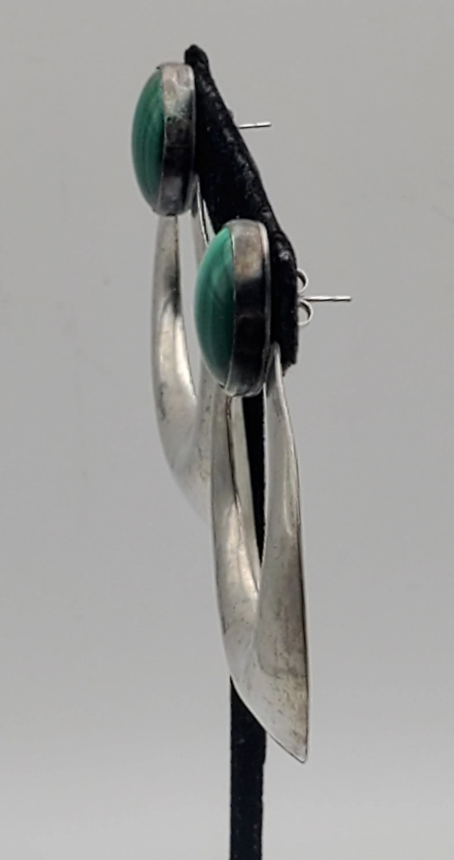 Vintage Handmade Malachite Earrings