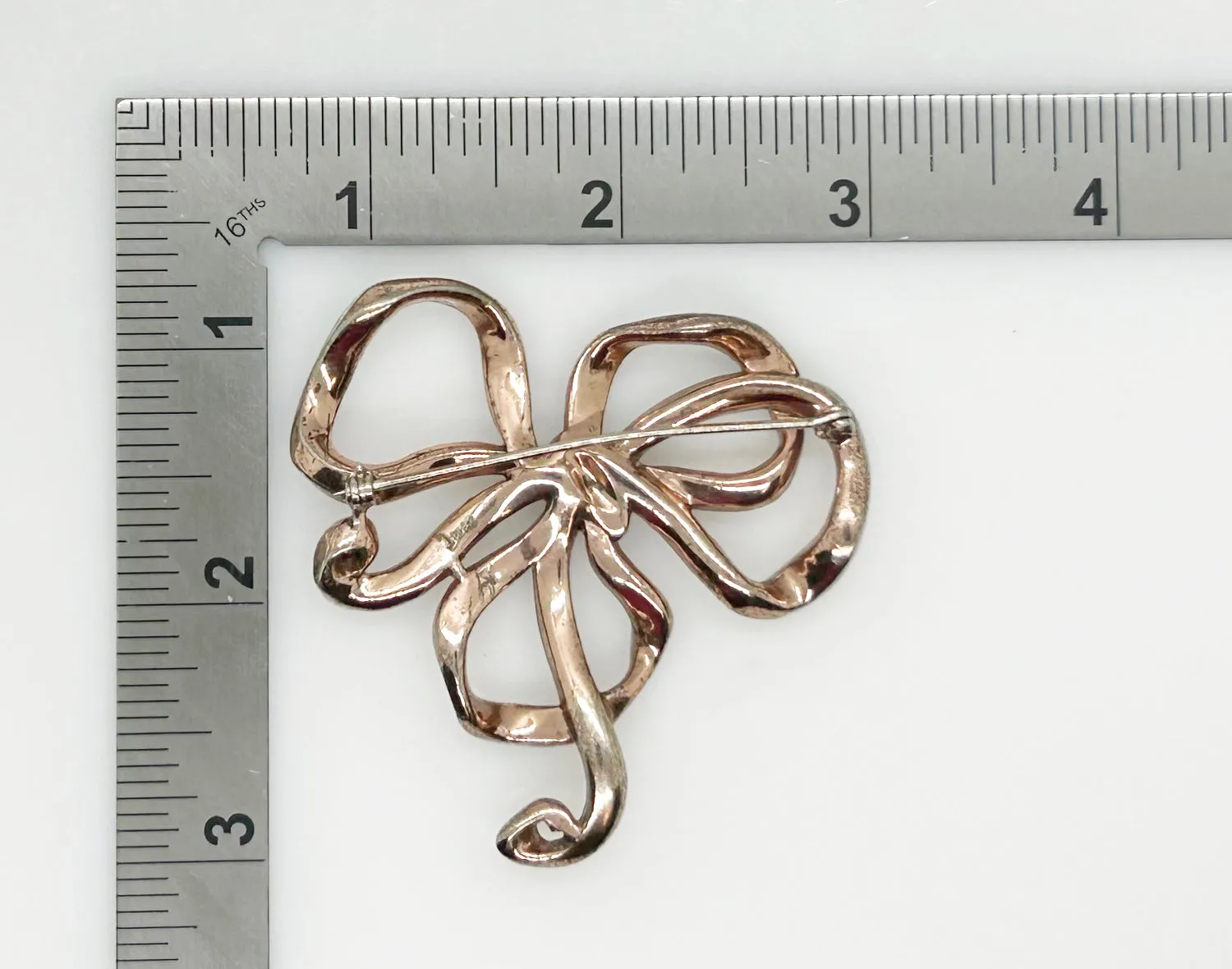 Vintage Trifari Rhinestone Ribbon Bow Brooch