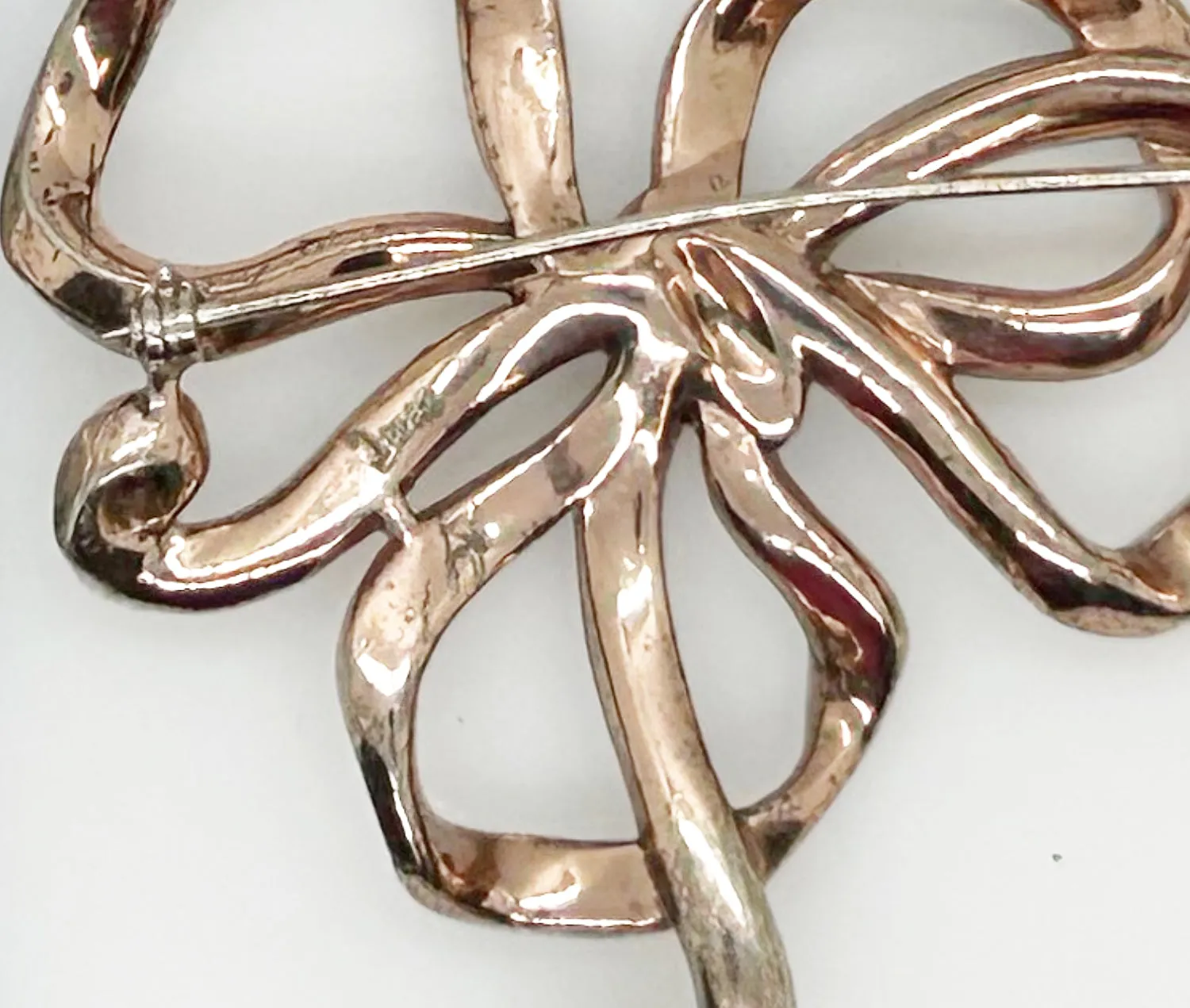Vintage Trifari Rhinestone Ribbon Bow Brooch